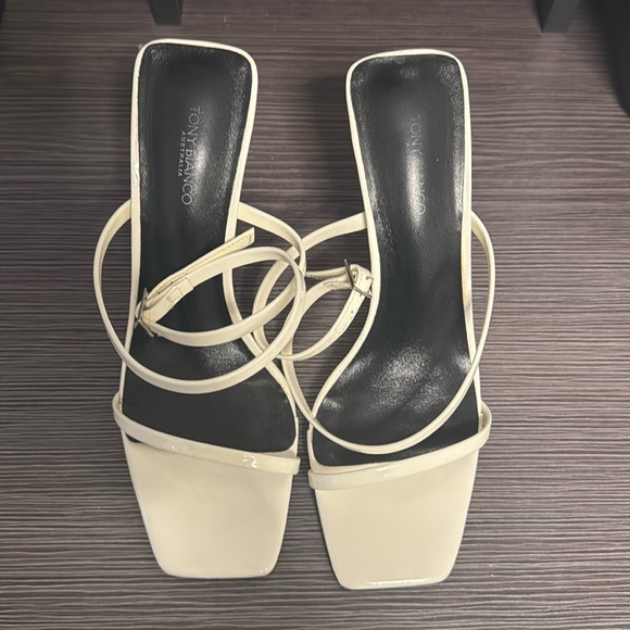 Tony Bianco Naxos Sandals Heels White Patent - Picture 6 of 8